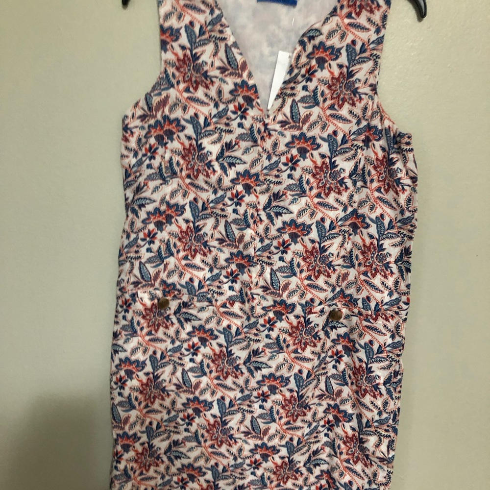 J. McLaughlin Linen Floral Sleeveless Dress